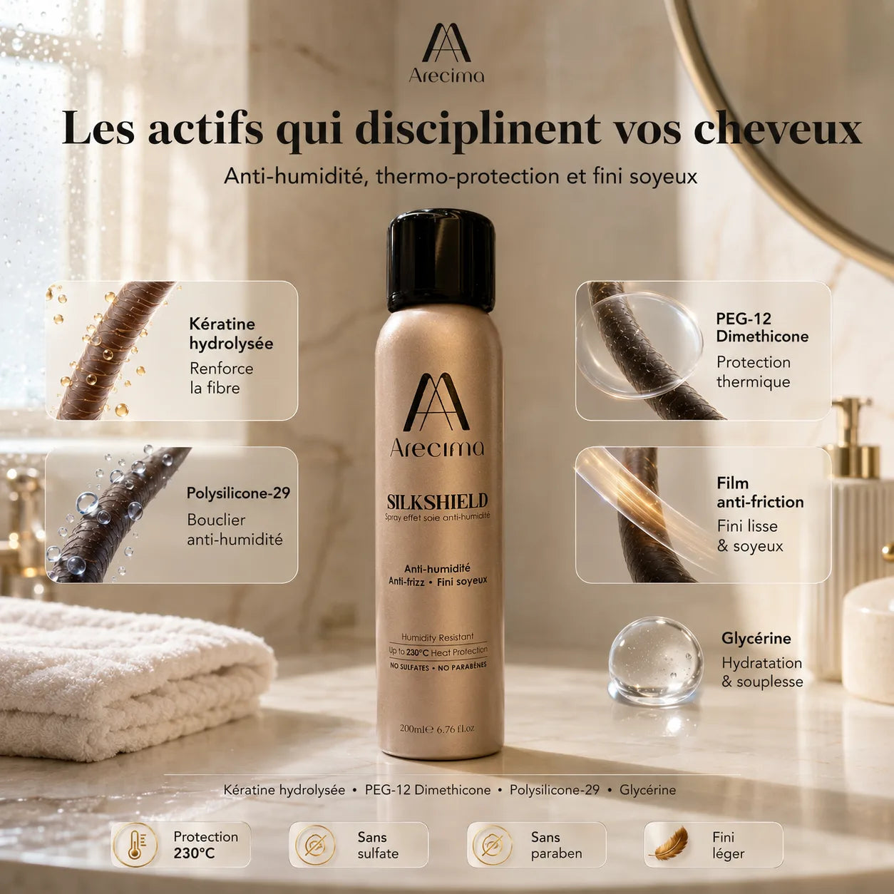 Silk Shield — Spray Anti-Humidité & Anti-Frisottis Thermoprotecteur